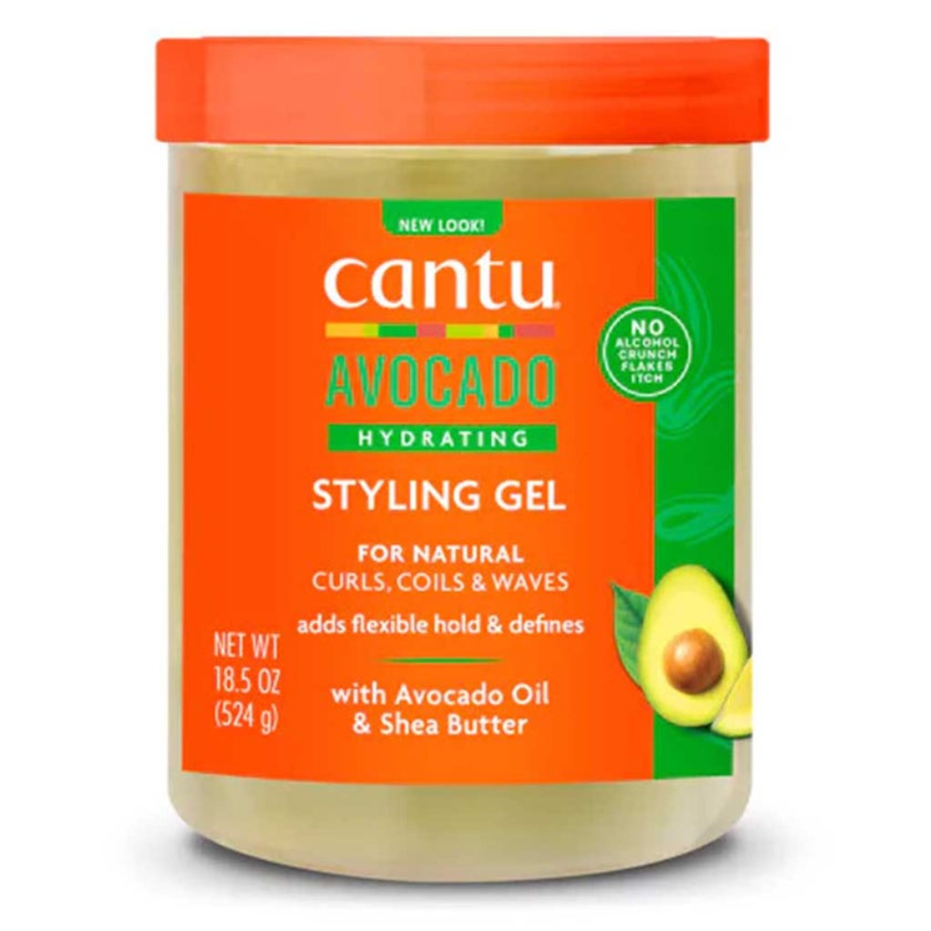Cantu Avocado Hydrating Hair Styling Gel For Natural Curls, Coils & Waxes 524g - Image 1