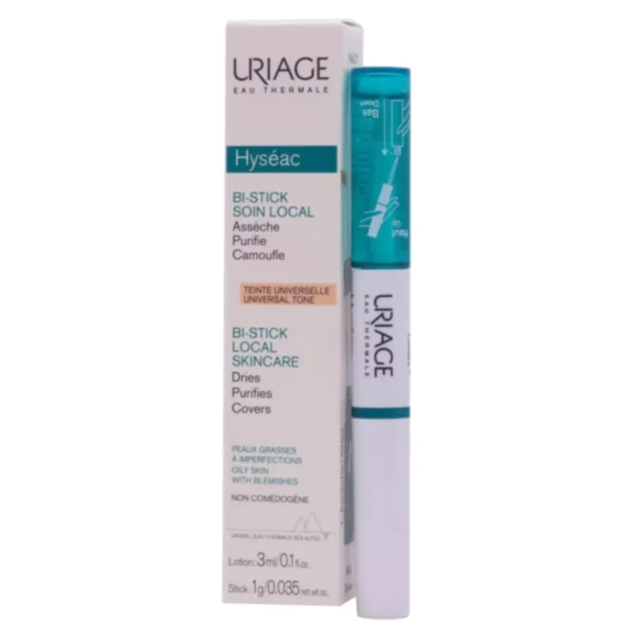 Uriage Hyseac Bi-Stick, Keratolytic Lotion 3ml + Tinted Concealer Stick 1g - Image 1