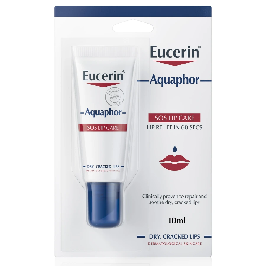 Eucerin Aquaphor SOS Lip Balm For Dry & Cracked Lip Repair 10ml - Image 1