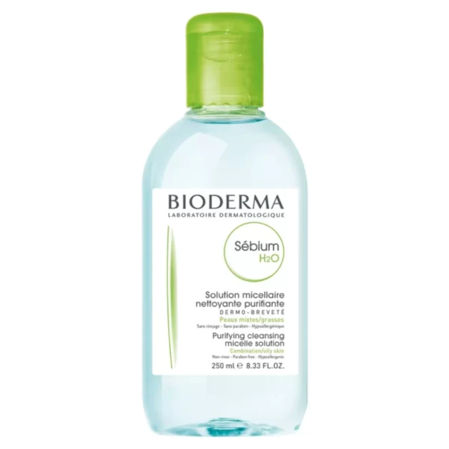 Bioderma Sebium H₂O Cleansing Micellar Water, Makeup Remover For Combination To Oily Skin 250ml - Image 1