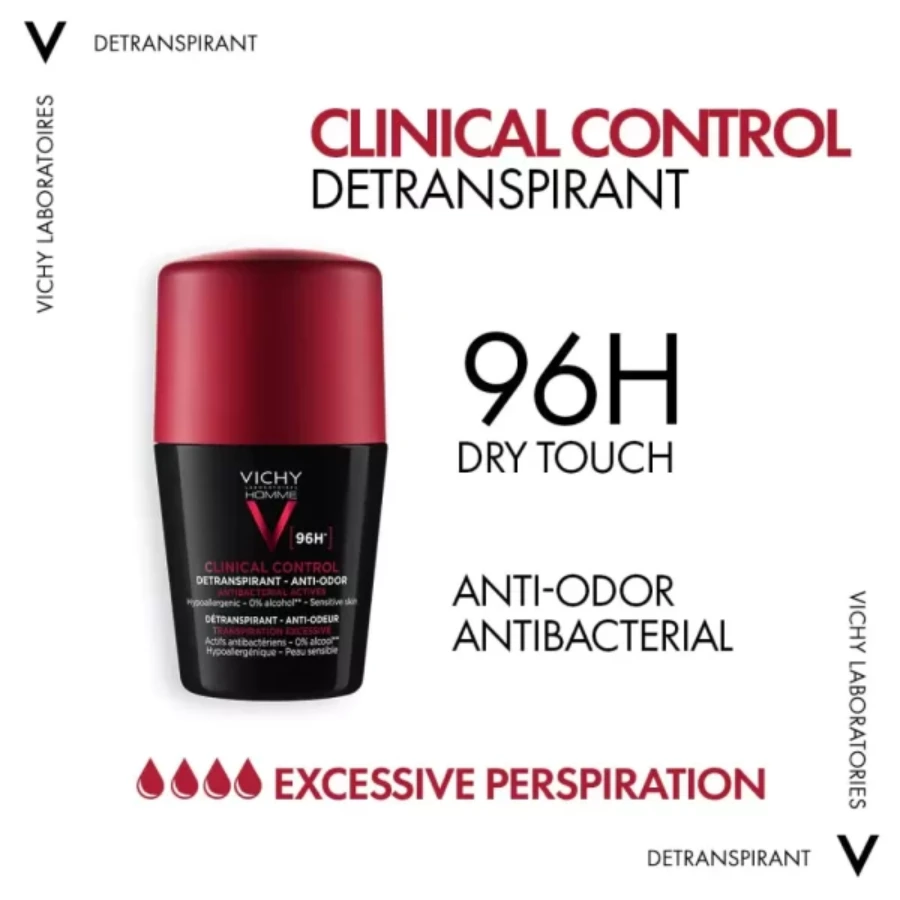 Vichy 96 Hour Clinical Control Deodorant For Men 50ml - Image 1