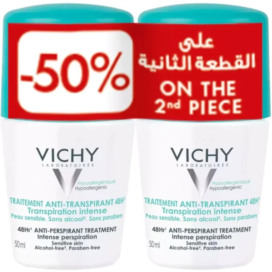 Vichy Deo 48H Intensive Anti-Perspirant Treatment Roll-On 50ml - Image 1