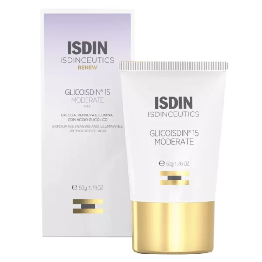 Isdin Glicoisdin 15  Moderate, Exfoliating Glycolic Acid Face Gel 50g - Image 1