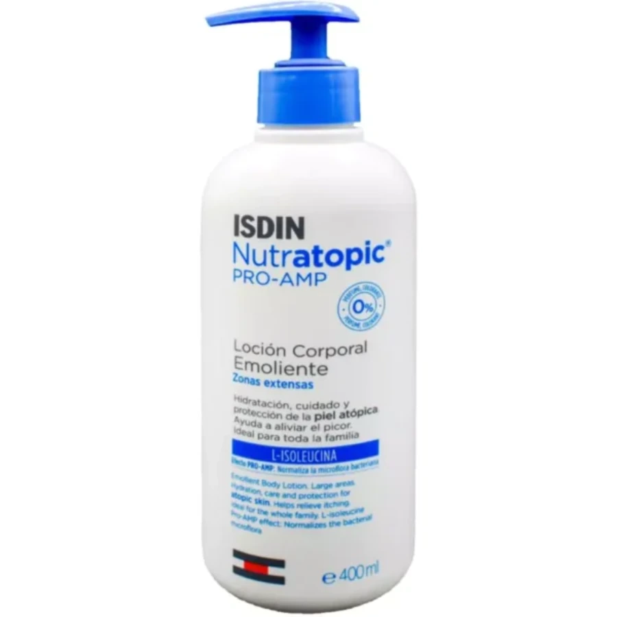 Isdin Nutratopic Pro-Amp Emollient Body Lotion For Atopic Skin With Itching 400ml - Image 1